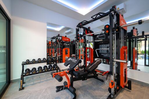 Private gym with modern equipment