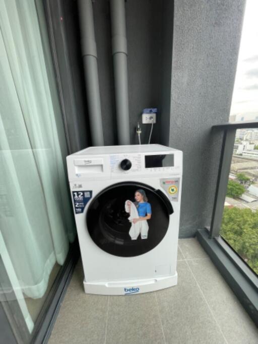 Washing machine on a balcony