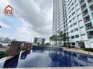 High-rise building with outdoor pool