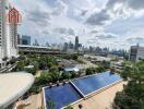 Cityscape view with swimming pool