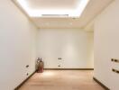 Minimalist interior with recessed lighting