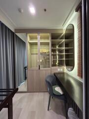 Modern bedroom with wardrobe and work desk