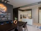 Modern kitchen and dining area