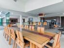 Spacious dining room with modern furnishings