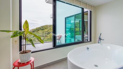 Bathroom with scenic view