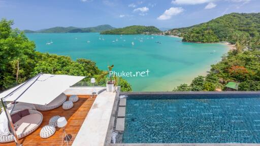 Luxury swimming pool with ocean view