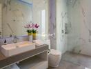 Modern bathroom with marble finishes