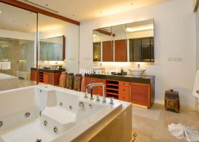 Modern and spacious bathroom with Jacuzzi tub