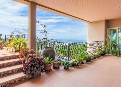 Spacious balcony with a scenic view