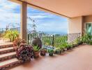 Spacious balcony with a scenic view