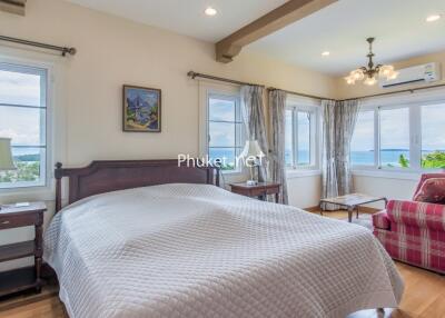 Cozy bedroom with sea view