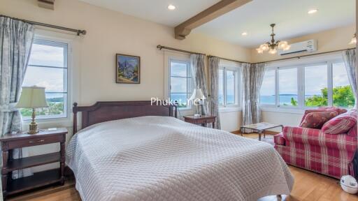 Cozy bedroom with sea view