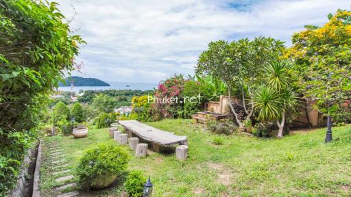 Scenic backyard with ocean view