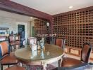 A wine cellar with a small dining table