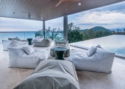 Spacious terrace with ocean view and comfortable seating