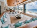 Spacious living room with ocean view