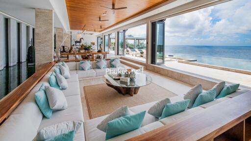 Spacious living room with ocean view