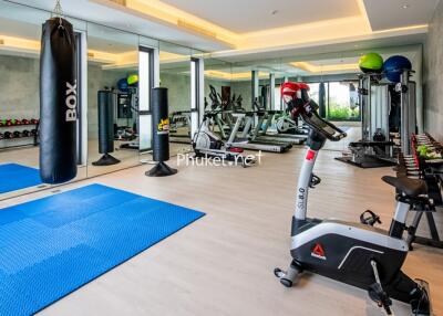 modern home gym with exercise equipment