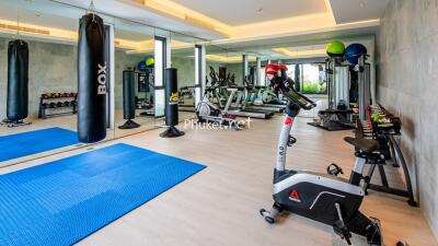 modern home gym with exercise equipment