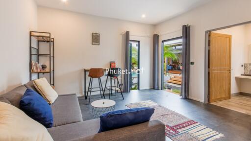 Modern living room with outdoor access