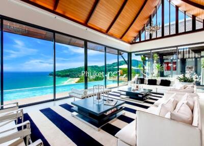 Spacious living room with ocean view