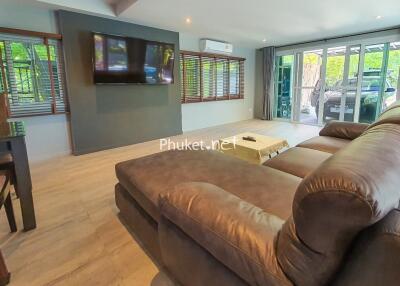 spacious living room with modern decor