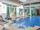 Luxury villa with private pool and sun loungers