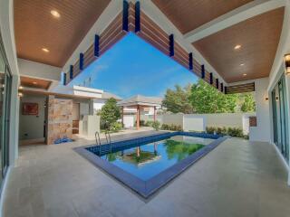 Modern outdoor space with pool