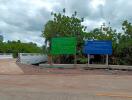 Construction area with informational signage