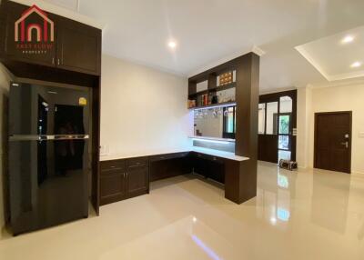 Modern kitchen with built-in cabinets and appliances