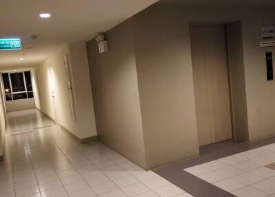 Hallway with elevators