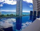 Outdoor swimming pool with ocean view