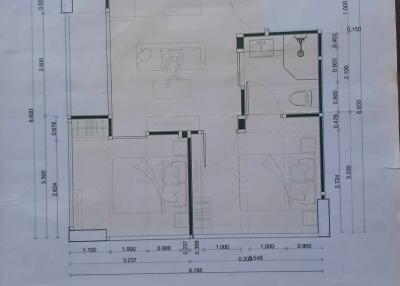 Floor plan of a 2-bedroom apartment