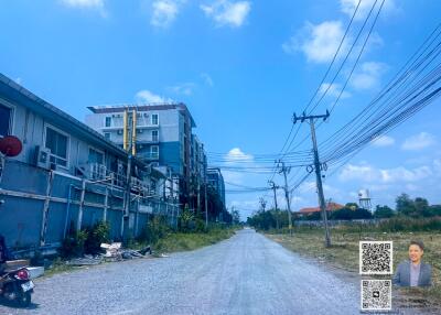 Street view with residential buildings