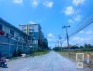 Street view with residential buildings