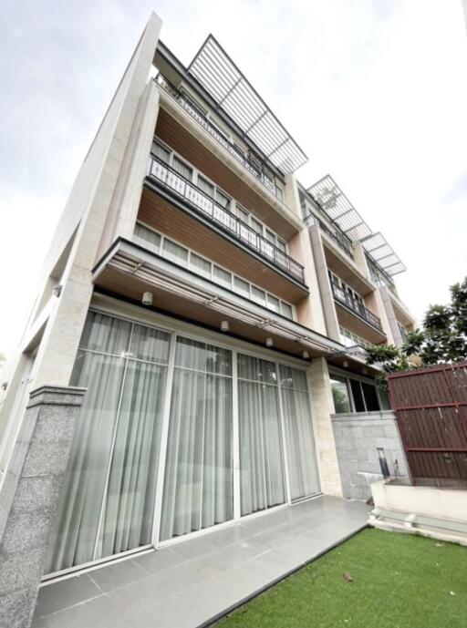 Exterior view of a modern multi-story residential building