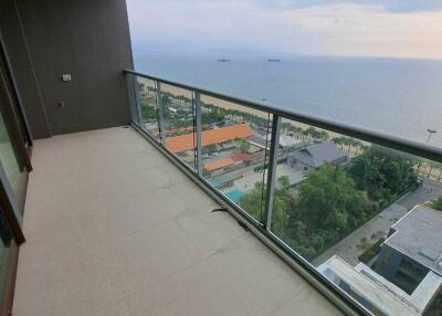 Spacious balcony with ocean view