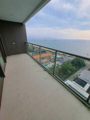 Spacious balcony with ocean view