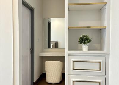 Elegant bedroom with vanity area