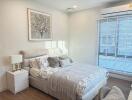 Modern bedroom with decor and natural light