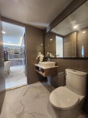 Luxury bathroom with modern fixtures