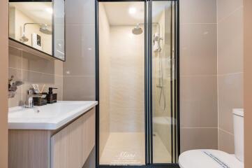 Modern bathroom with shower