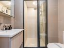 Modern bathroom with shower