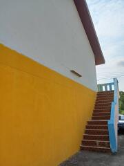 Exterior view of a building with a staircase