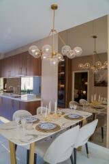 Modern kitchen with dining area