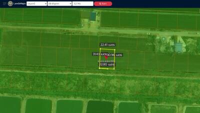 Aerial view of a land plot with measurements