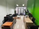 Modern office space with desks and chairs