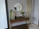 Stylish Living Area with Console Table and Mirror