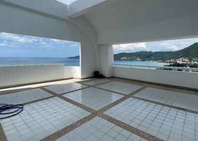 Spacious balcony with ocean view