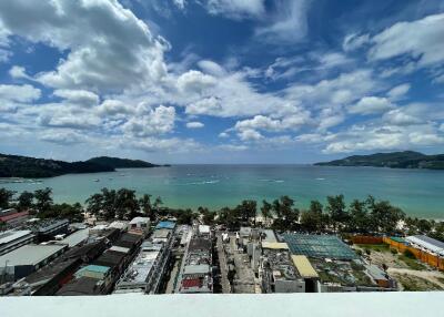 Panoramic view of the sea and surrounding area from a high vantage point